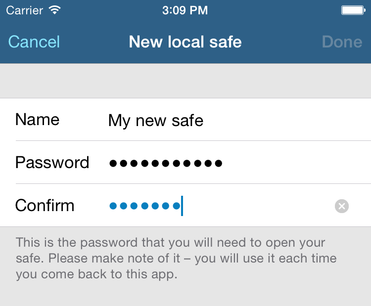 iOS new safe