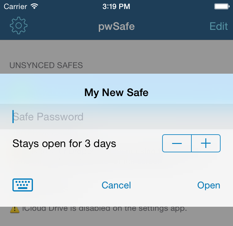 iOS unlock safe