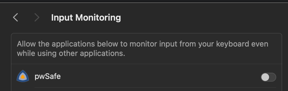 Input monitoring